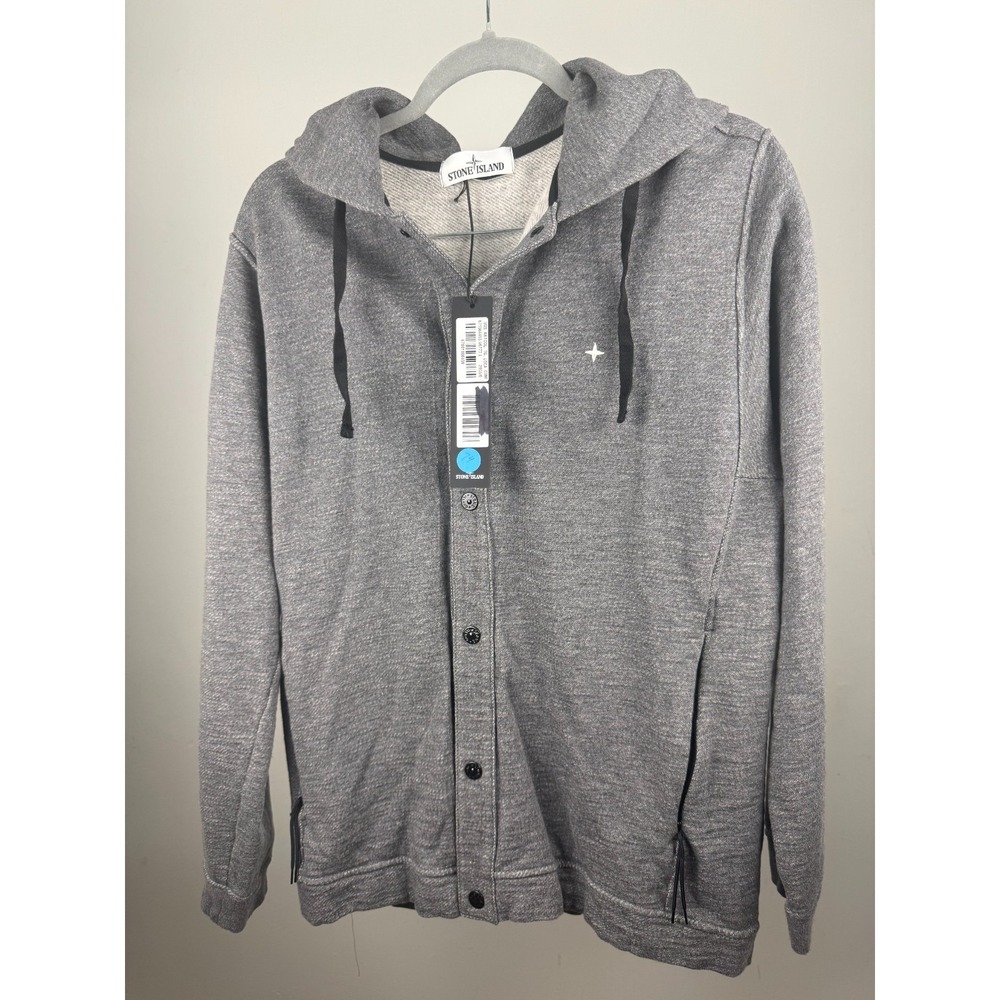 STONE ISLAND JACKET WITH HOODIE GRAY SIZE L